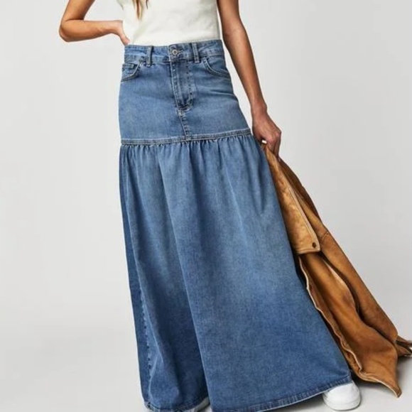 Free People Jordan denim maxi skirt 4 - Picture 13 of 16